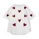 T恤女617 加厚磨毛植绒镶钻爱心短袖 玉米专享