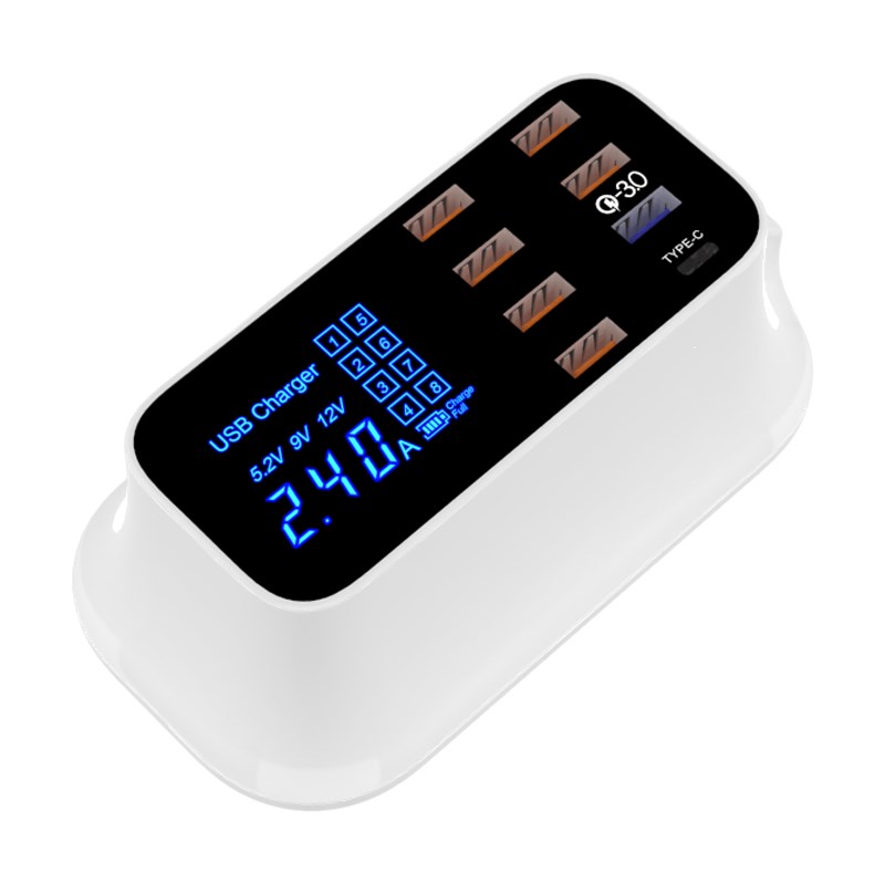 usb多口手机充电器多功能接口智能多孔桌面手机适用平板PD快充20W