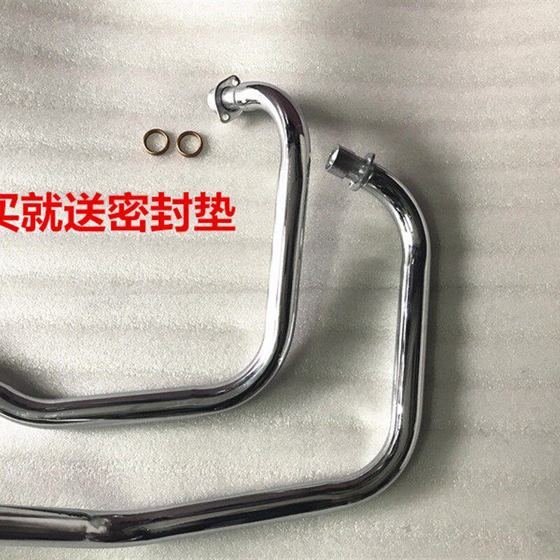 摩托车排气管 钱江150-3B 钱江150-3A 风暴太子 双排斜口消声器