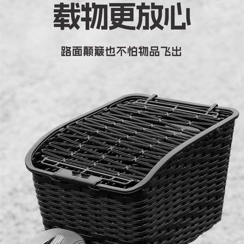 自行车后车筐加盖防丢山地车电动车车篮书包后座大容量宠物车尾筐