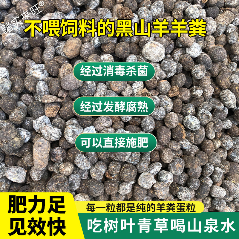 云南黑山羊纯羊粪发酵腐熟干羊粪兰花蔬菜花卉有机肥料羊粪颗粒蛋