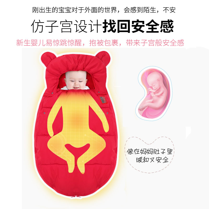 包被婴儿初生新生宝宝产房小包裹抱被秋冬季加厚防踢外出睡袋两用