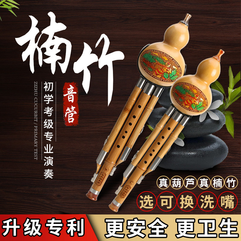 葫芦丝C键小学生乐器防摔南珠市专业演奏B型平键初学者9孔葫芦丝