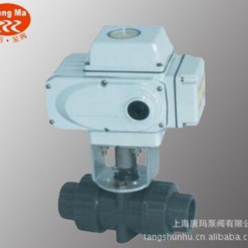 Q911F-10S DN15FRPP塑料电动内螺纹球阀，PP塑料内螺纹电动球阀