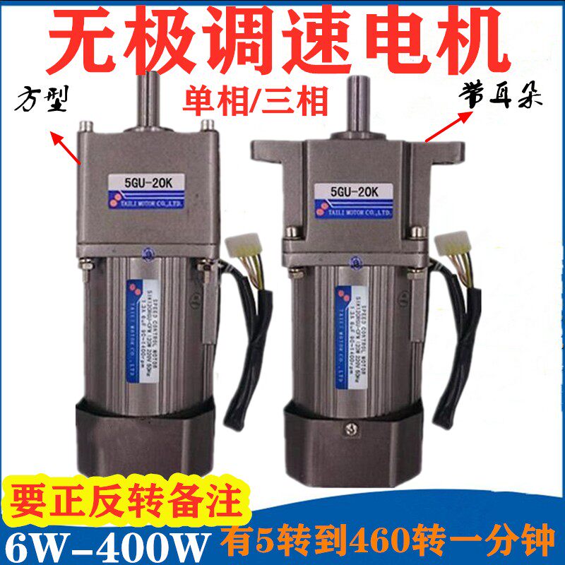 220V减速电机微小型家用两相电机马达60W120W250W400调速电机低速