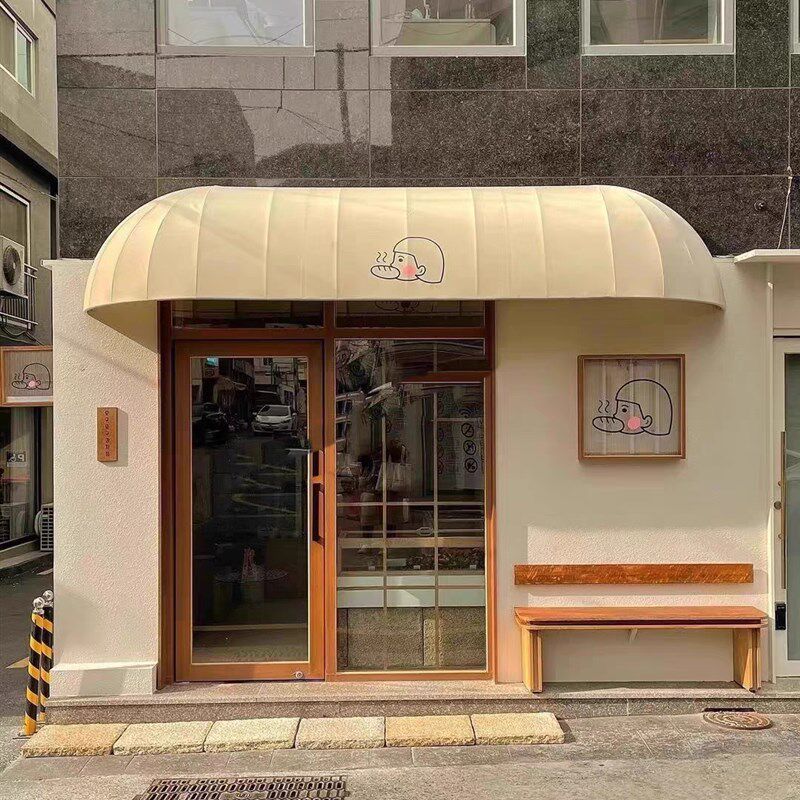 户外法式半圆西瓜雨棚弧形冬瓜蓬门头咖啡厅窗户折叠装饰棚防雨棚