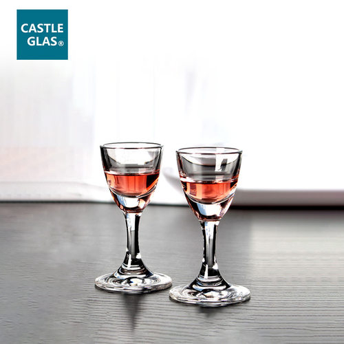 德国进口Castle Glas白酒杯有脚烈酒杯一口杯水晶酒杯小高脚杯
