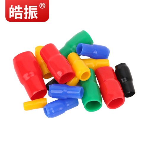 裸端子绝缘软护套铜鼻子电线红黄蓝绿保护套管电缆冷压头阻燃色套
