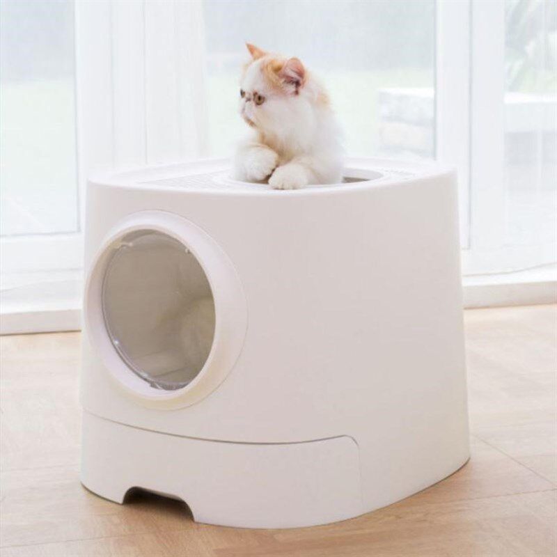 新疆包邮猫砂盆封闭式缅因猫厕所超大号防外溅顶入抽屉式除臭猫盆