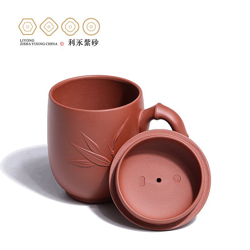百年利永 宜兴紫砂杯纯全手工实用茶杯个人专用大容量带盖竹润杯
