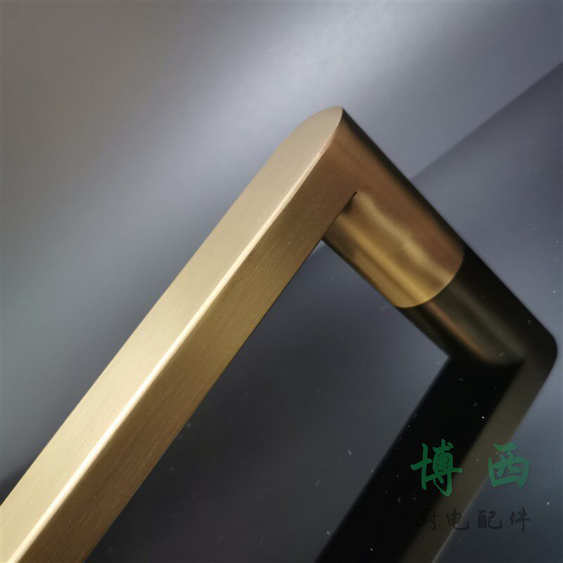 嵌入式冰箱拉手拉篮高柜酒柜洗碗机把手磨砂金黄铜哑光美式不锈钢