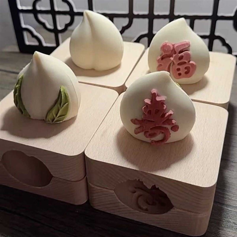 桃子模具蟠桃模具木质仙桃模具3D立体寿桃模网红寿桃模具糕点模具