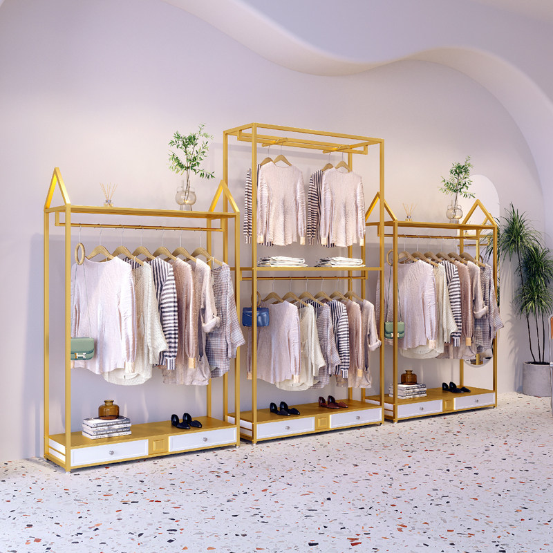 服装店衣架展示架陈列架落地式衣帽架卧室挂衣服架北欧女装店货架
