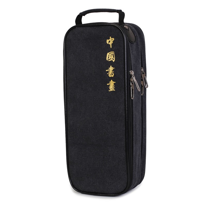 帆布书画毛笔包画家书法家专用背包多功能单肩斜挎包毛笔墨汁工具