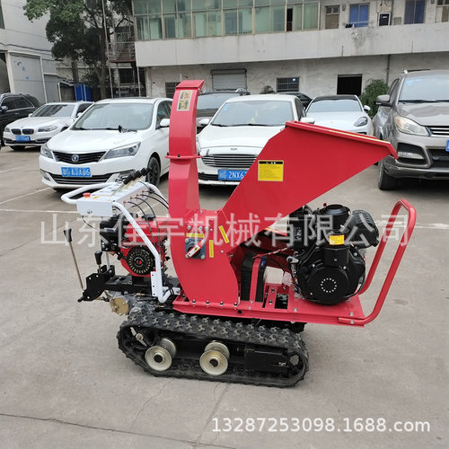 小型移动式树枝粉碎机物业树叶枝条破碎机 柴油碎枝机
