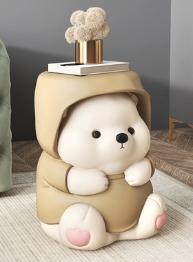 卡通熊入户玄关换鞋凳落地摆件客厅家居沙发旁床头柜乔迁新居礼物