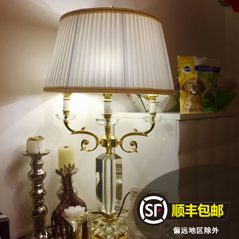 客厅沙发旁超大台灯欧式高级感奢华水晶玻璃高90高端主卧室床头灯