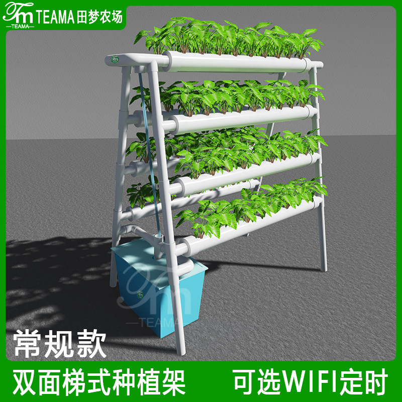 常规自动水培种菜神器 阳台无土栽培管道四层两排草莓蔬菜种植架