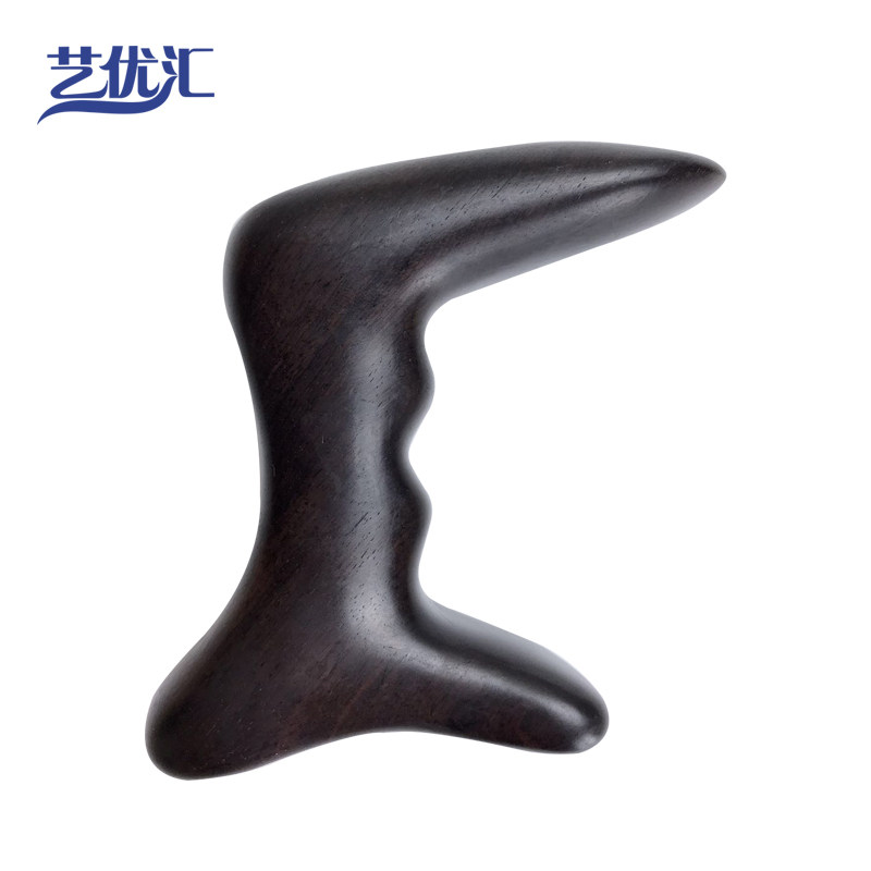 黑檀木小儿推拿三角雀脚底腿部穴位按摩器点穴棒 实木质足部足底