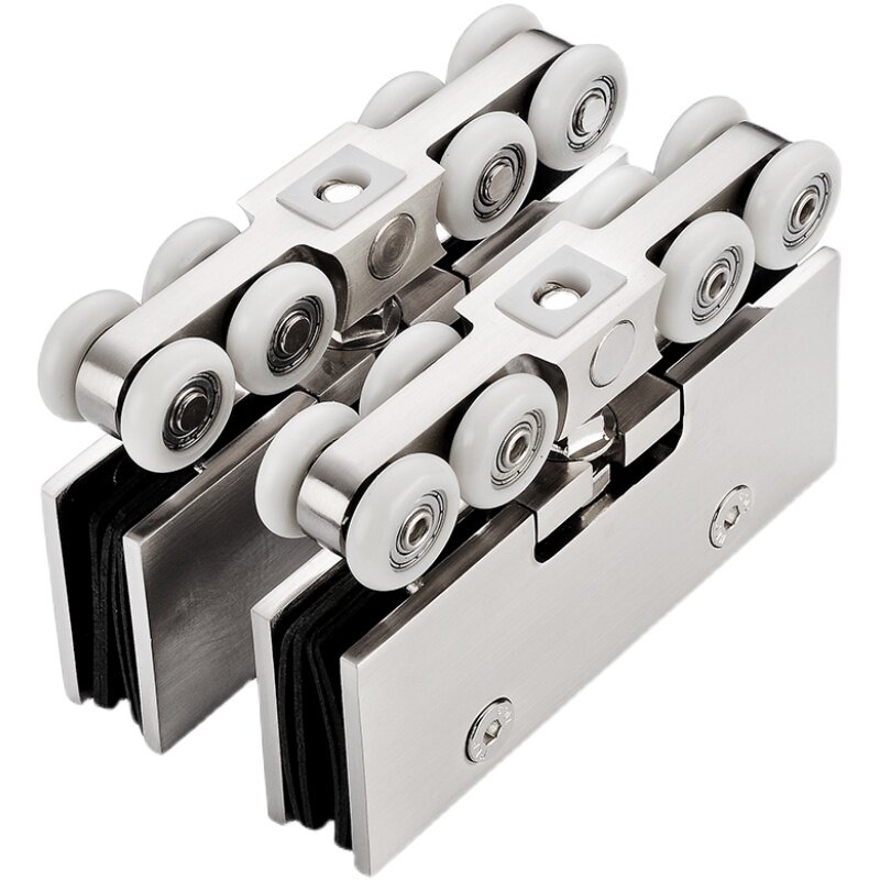 无框钢化玻璃门吊轮不锈钢移门玻璃滑轮吊门轮玻璃推拉门轨道滑轮