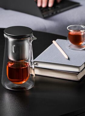 适放双层玻璃公道杯P1飘逸杯单壶分茶器功夫茶具高硼硅耐热壶