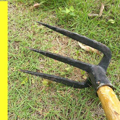 包邮手工锻打农用三齿耙钉耙铁质花卉园艺工具菜耙子松土耙子