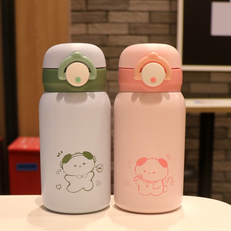 儿童保温水杯弹跳盖迷你小巧可爱便携学生女咖啡随行杯子保冷两用