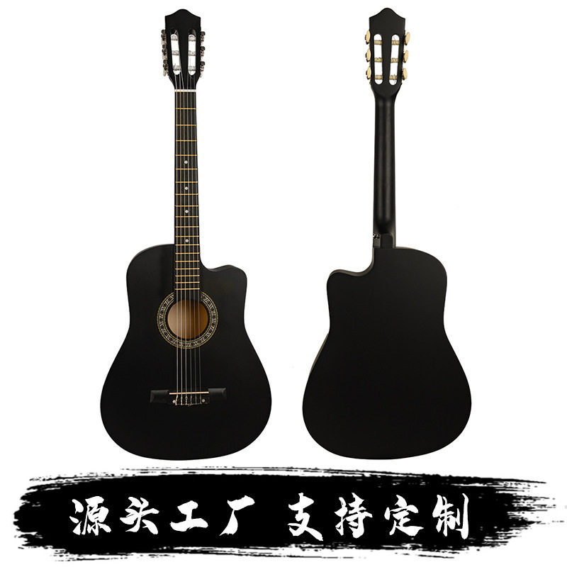 源头厂家38寸古典吉他guitar 初学者成人缺角木吉他jita乐器弹拨