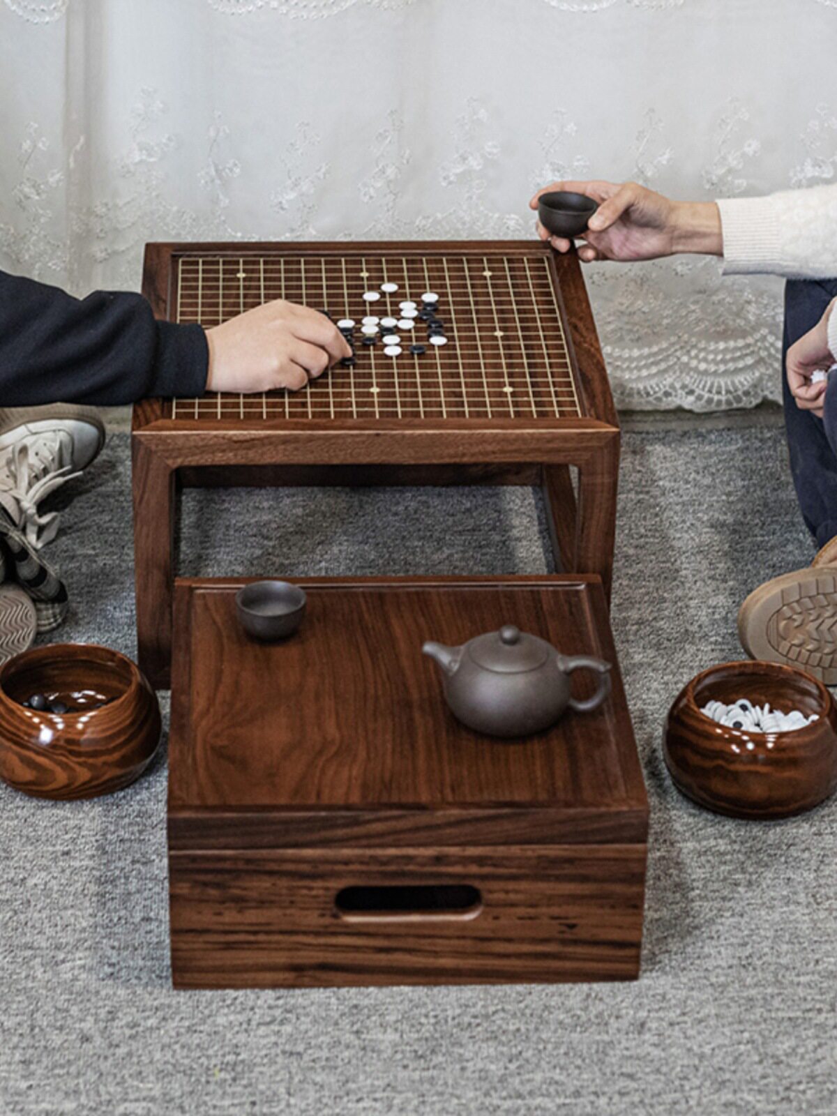 围棋桌椅乌金实木榻榻米棋桌五子棋象棋飘窗下棋茶艺多功能小桌子
