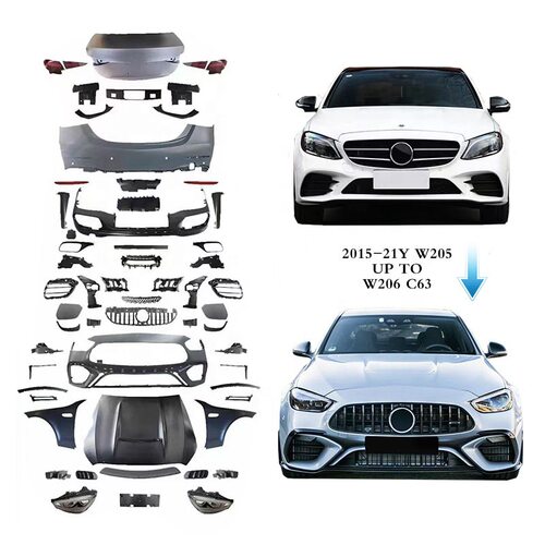 2015-21款W205 C级4门升级至2024款W206 C63汽车车身套件零件配件