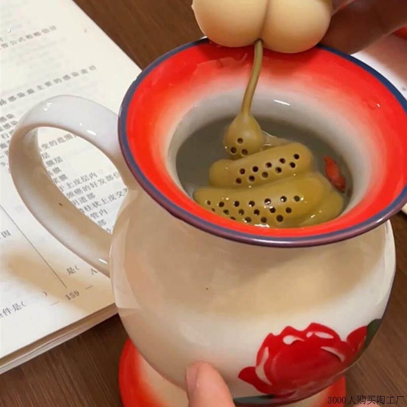 痰盂水杯网红怪泡茶神器怀旧老式陶瓷杯子恶搞笑创意个性茶壶缸子
