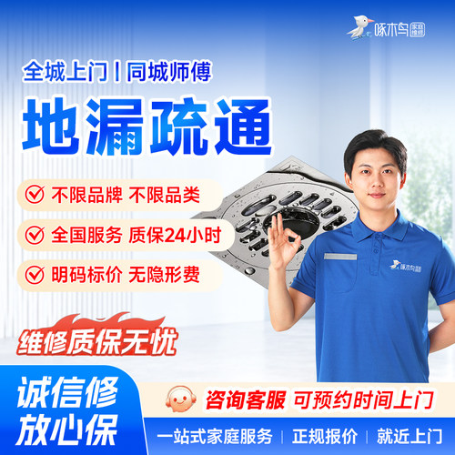 地漏马桶蹲便疏通洗手菜盆小便斗管道疏通同城上门服务定金啄木鸟