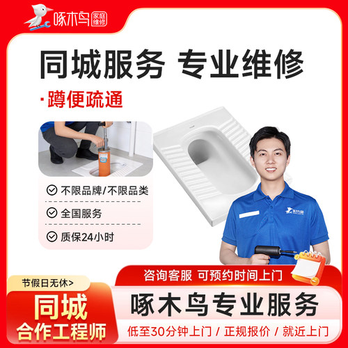 蹲便疏通洗菜盆马桶洗手盆地漏管道疏通全同城上门服务定金啄木鸟