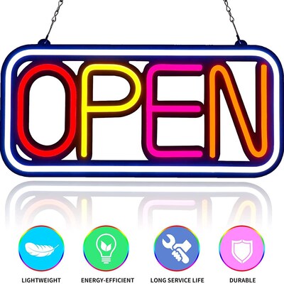 高亮LED NEON SIGN霓虹灯OPEN营业中Closed广告牌发光字营业灯牌