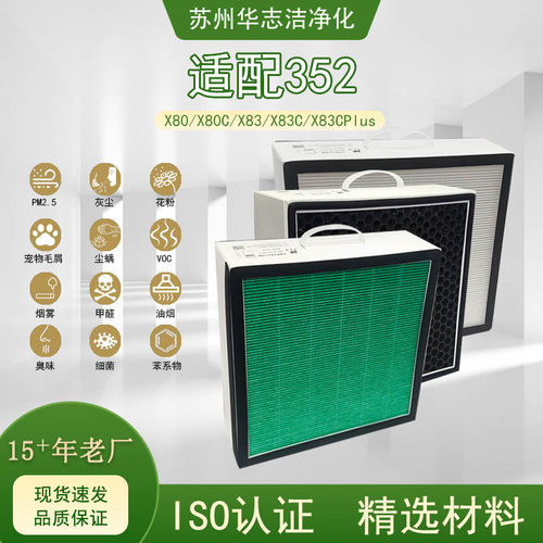 适配352净化器X80/X83/X83C滤芯ISO认证原厂出品除尘除醛抗菌可选