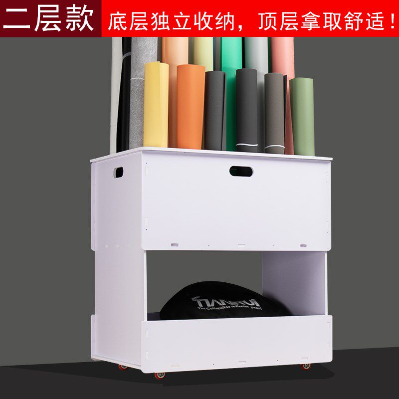 摄影棚收纳箱背景纸布多宫格柜影楼器材三脚灯架卡纸pvc收纳架柜