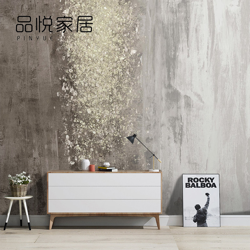 北欧复古轻奢金粉抽象涂鸦壁纸创意客厅电视背景墙纸卧室无缝墙布