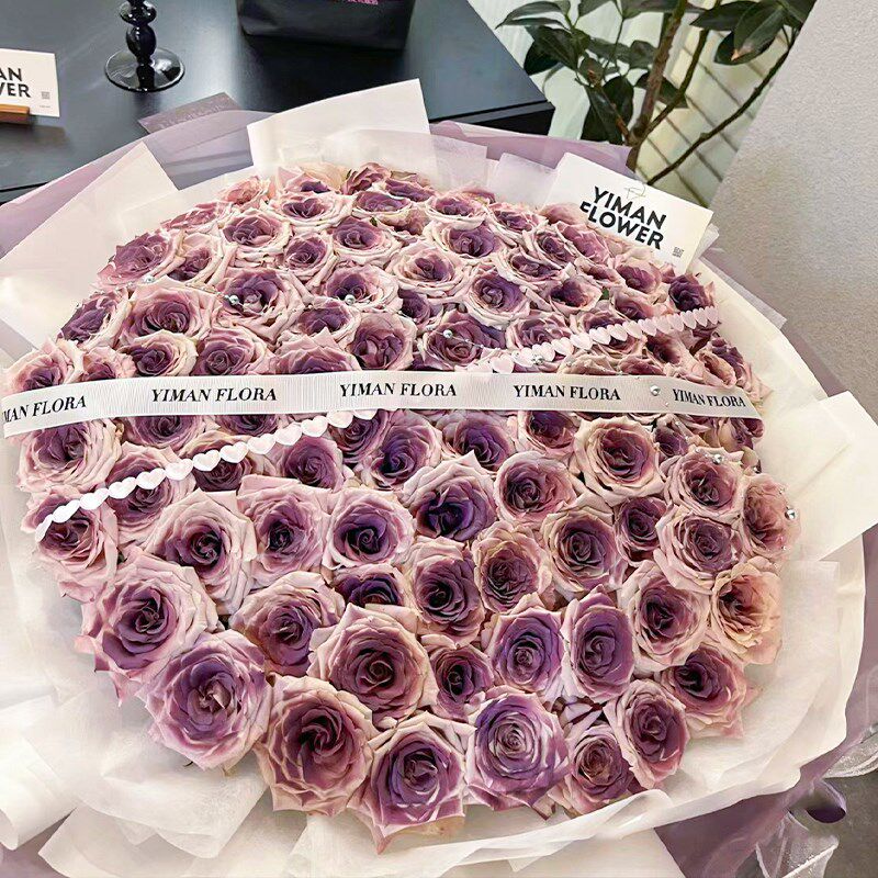 乌梅子酱52朵鲜花99朵玫瑰送女友生日花束速递同城配送全国广州店