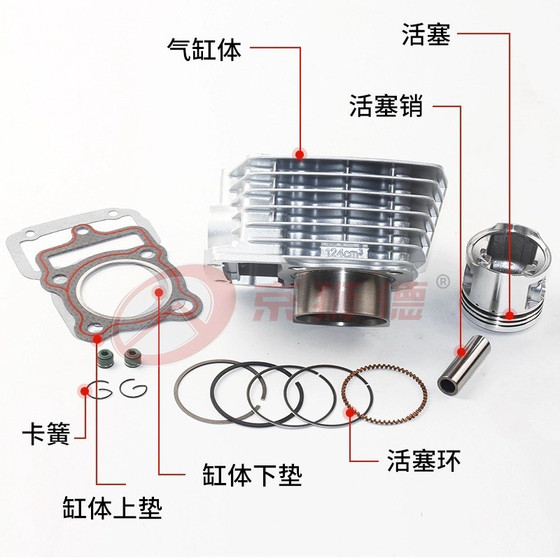 适用摩托车钱江CG125 150珠江ZJ125顶杆机男装车套缸气缸体活塞环