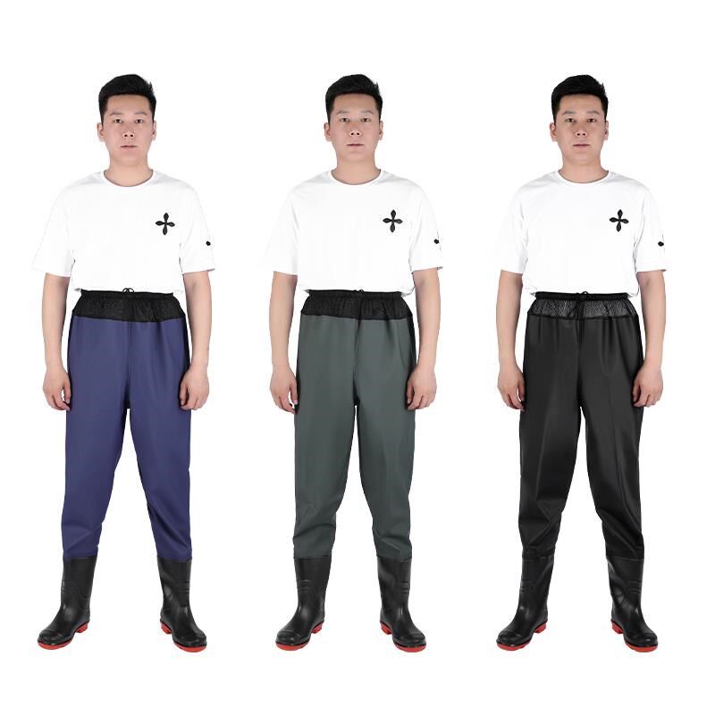 连体雨衣全身带鞋超轻加厚齐腰下水裤水库皮叉防水衣服雨裤带雨鞋