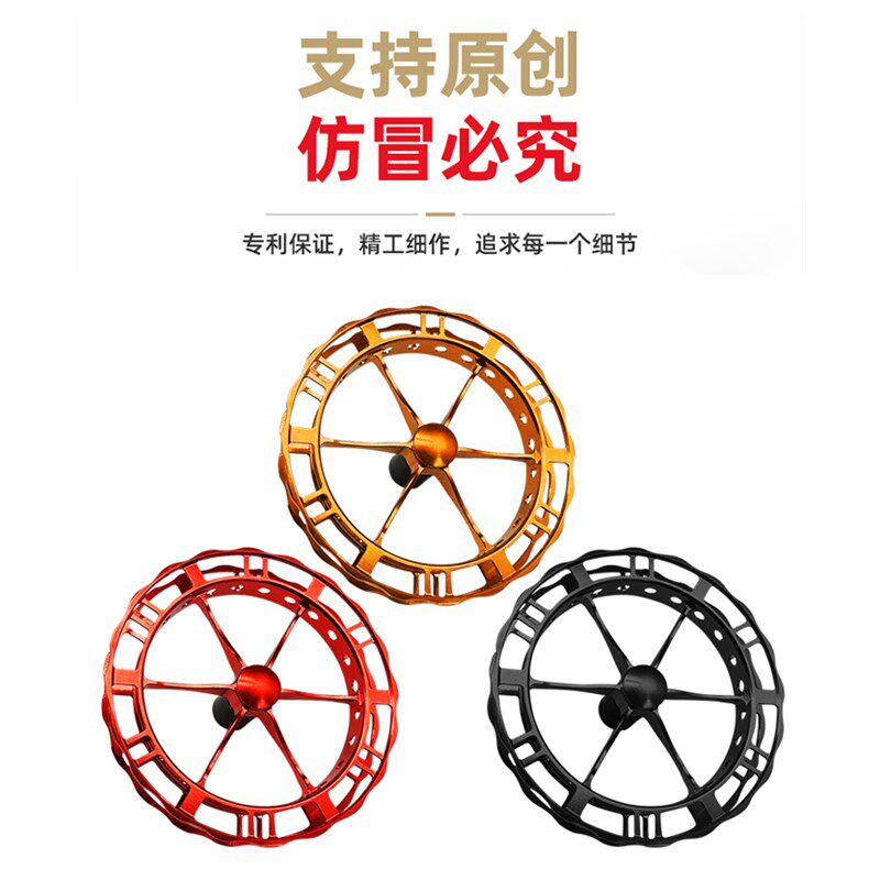全金属穿眼卡座款超轻合金一体式盘车轮双轴承盘车冲钓专用溪流钓