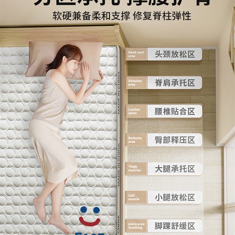 爱乳胶床垫软垫家庭地板睡垫儿童席梦思记忆泡沫海绵宿舍垫
