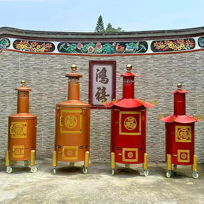 大型不锈钢户外烧香桶加厚焚香炉小区烧纸桶家用寺庙化宝烧金桶图片