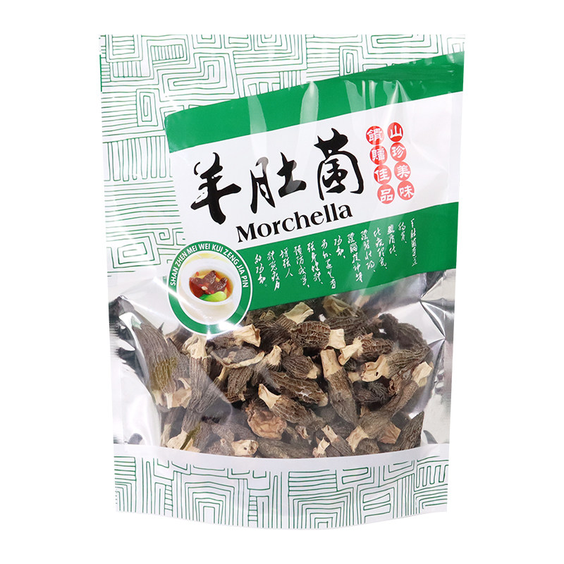 羊肚菌自立包装袋封口袋250克500克礼品袋山珍菌菇自封袋干货袋子图片