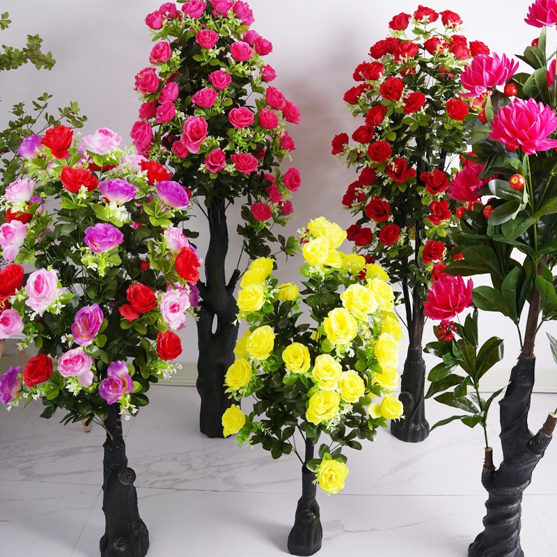 假花玫瑰大型家居仿真植物室内装饰客厅花落地大盆栽绿植摆件盆景