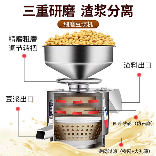 豆浆机商用豆渣分离早餐店大功率破壁磨浆豆腐花机家用大型打浆机