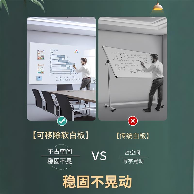 小黑板白板写字板画画墙贴可移除无尘磁性办公室写字板家用教学儿