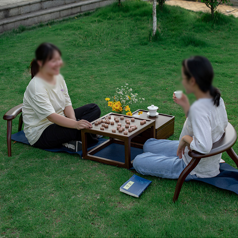 实木象棋桌围棋桌椅组合家用榻榻米飘窗多功能下棋茶几棋盘小桌子