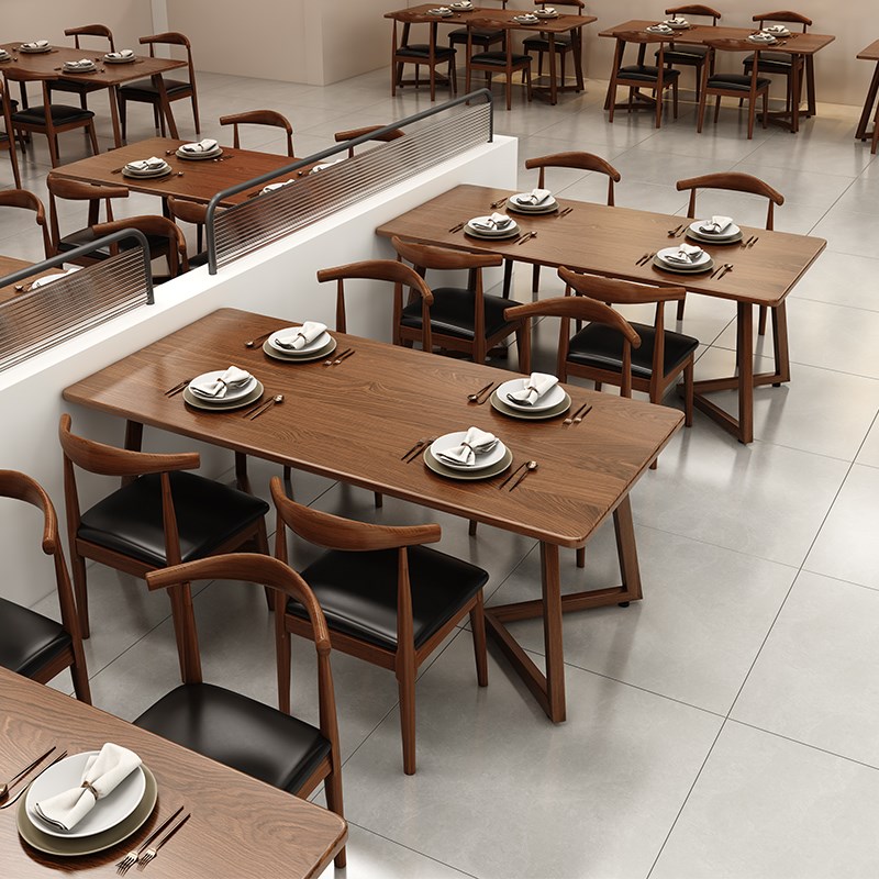 饭店餐饮商用餐桌椅组合工业风酒吧烧烤面 面馆餐厅快餐店长方形