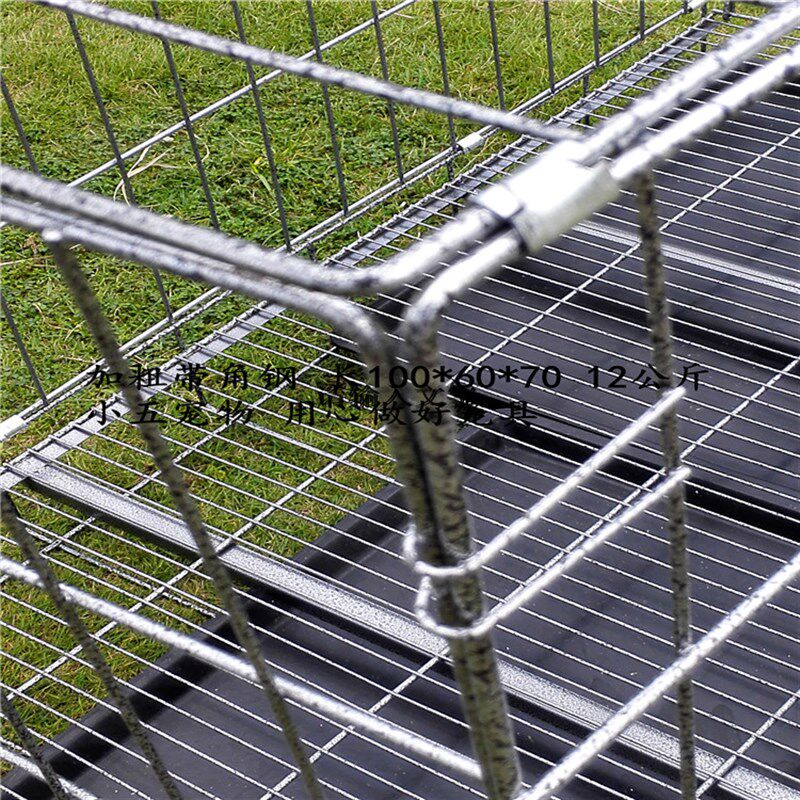 包邮钢丝折叠加粗双门双盘托运狗笼长1米中型犬小型犬大型犬使用